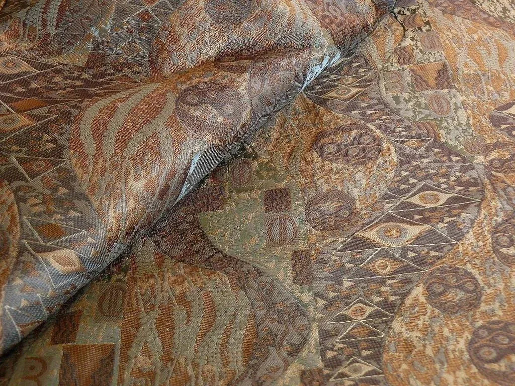 Bty Klimt 100% Silk Lampas! Art Deco 440 Cloudy Green Bronze Brown MSRP USD 275/y