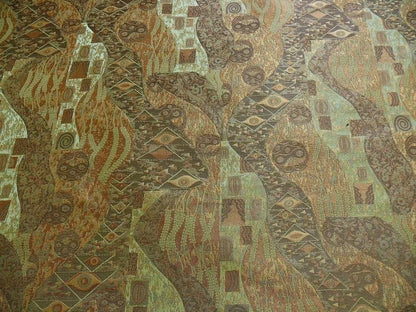 Bty Klimt 100% Silk Lampas! Art Deco 440 "river" Green Bronze Brown MSRP USD 275/y