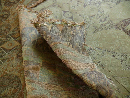 Bty Klimt 100% Silk Lampas! Art Deco 440 "river" Green Bronze Brown MSRP USD 275/y