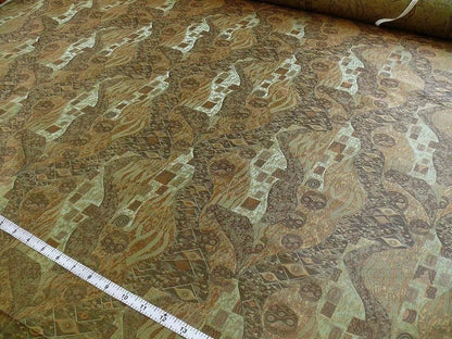 Bty Klimt 100% Silk Lampas! Art Deco 440 "river" Green Bronze Brown MSRP USD 275/y