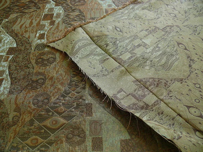 Bty Klimt 100% Silk Lampas! Art Deco 440 "river" Green Bronze Brown MSRP USD 275/y