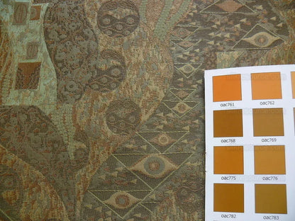 Bty Klimt 100% Silk Lampas! Art Deco 440 "river" Green Bronze Brown MSRP USD 275/y