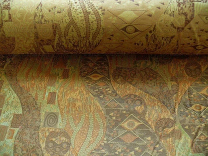 Bty Klimt 100% Silk Lampas! Art Deco 440 "river" Green Bronze Brown MSRP USD 275/y