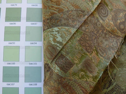 Bty Klimt 100% Silk Lampas! Art Deco 440 "river" Green Bronze Brown MSRP USD 275/y