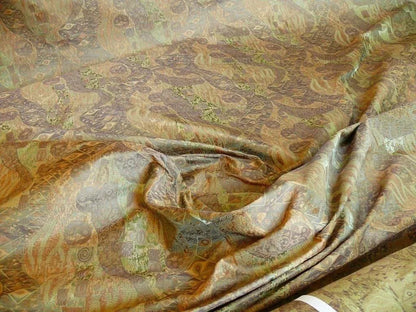 Bty Klimt 100% Silk Lampas! Art Deco 440 "river" Green Bronze Brown MSRP USD 275/y