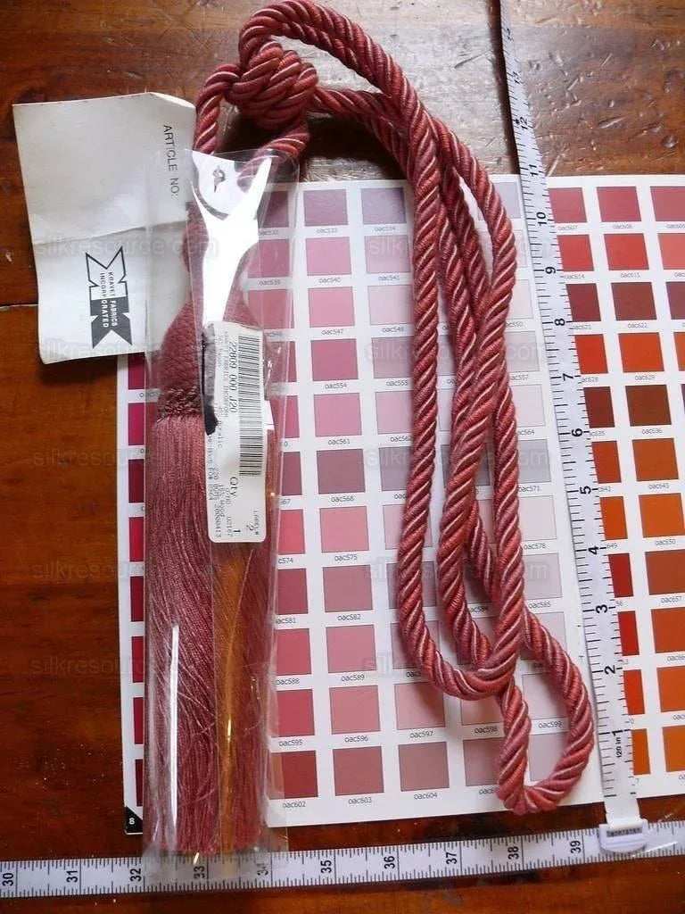 Kravet Single Tassel Tie Back Coral Pink Rose Red MSRP USD 99!