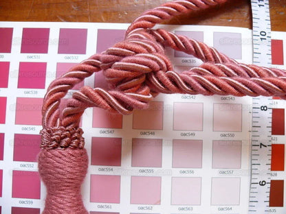 Kravet Single Tassel Tie Back Coral Pink Rose Red MSRP USD 99!