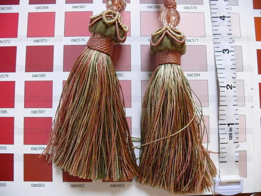 KRAVET COUTURE CHAIR TIE w/t BEADS PECHE CORAL PINK GREEN MSRP$4