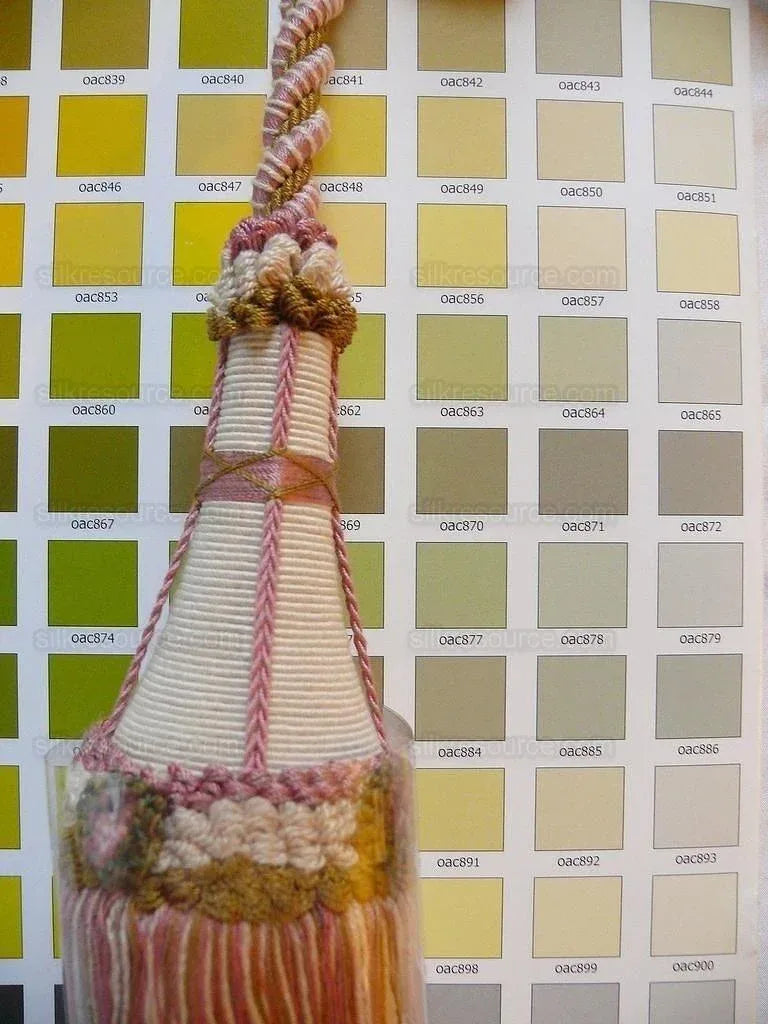 Lee Jofa Cliveden Tieback Wisteria Rose &amp; Chartreuse Gold