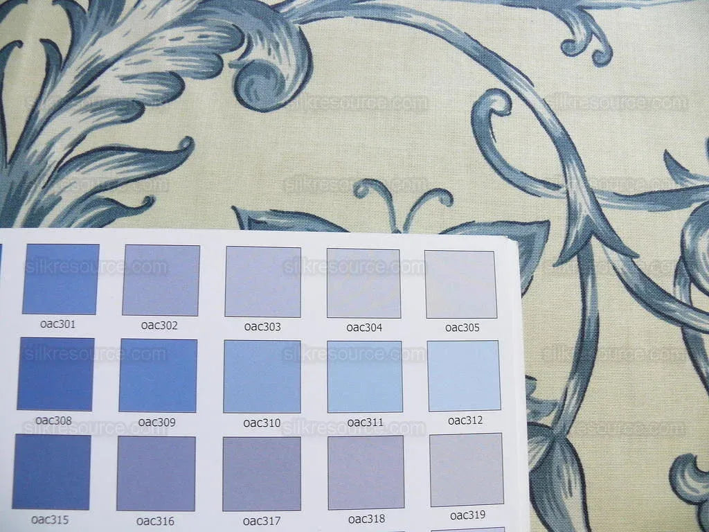 Bty Lee Jofa Dambura Print Monkey Griffin Indigo Deeper Blue Deer Music Toile Cotton Chintz