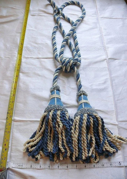 Lee Jofa Cantal Tieback Tassel Tieback-double Cornflower Blue