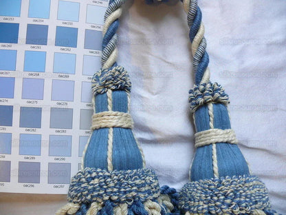 Lee Jofa Cantal Tieback Tassel Tieback-double Cornflower Blue
