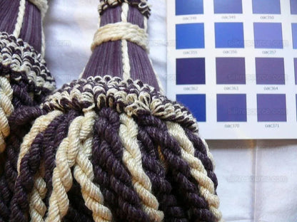 Lee Jofa Cantal Tieback Tassel Tieback-double Lilac Deep Purple Beige Wool Cotton MSRP USD 270