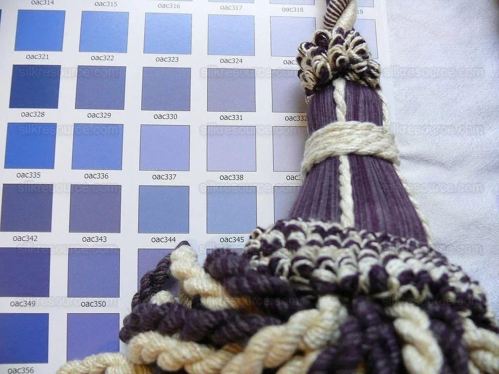 Lee Jofa Cantal Tieback Tassel Tieback-double Lilac Deep Purple Beige Wool Cotton MSRP USD 270