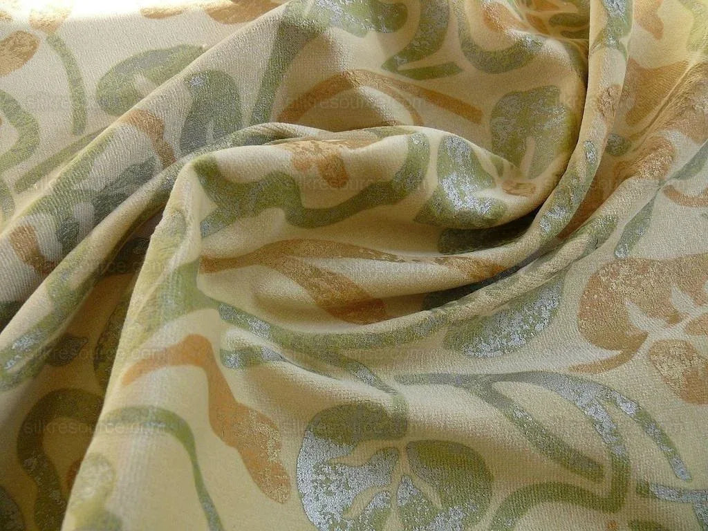 Kravet Rubino Printed Italian Velvet Spearmint Green Gold Bty MSRP USD 330/Y
