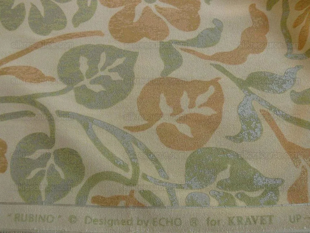 Kravet Rubino Printed Italian Velvet Spearmint Green Gold Bty MSRP USD 330/Y