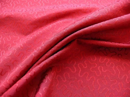 Lee Jofa Vermicelli Weave Garnet Red Doodle Silk Cotton Bty MSRP USD 224/Y