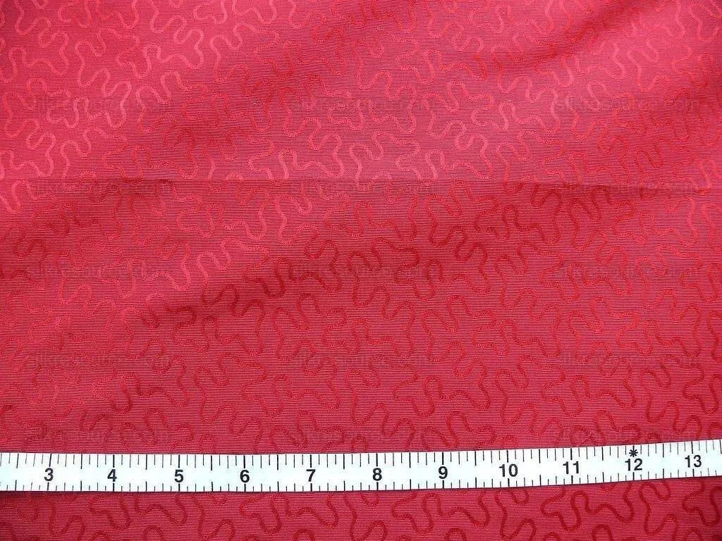 Lee Jofa Vermicelli Weave Garnet Red Doodle Silk Cotton Bty MSRP USD 224/Y