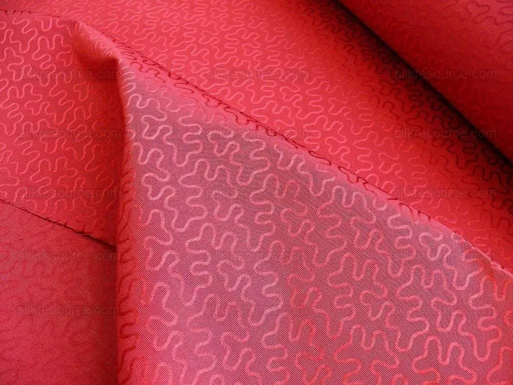 Lee Jofa Vermicelli Weave Garnet Red Doodle Silk Cotton Bty MSRP USD 224/Y