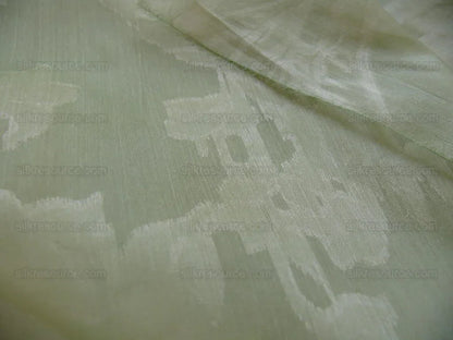 8.9y Lee Jofa Silk Organza Sheer Tropical Plant Foliage Willow