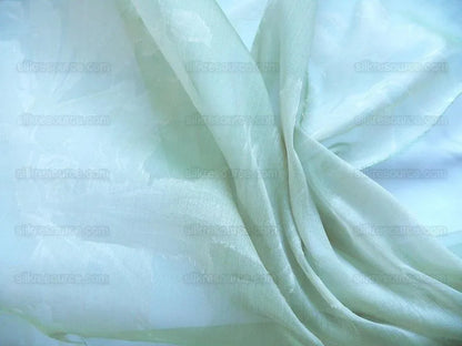 8.9y Lee Jofa Silk Organza Sheer Tropical Plant Foliage Willow