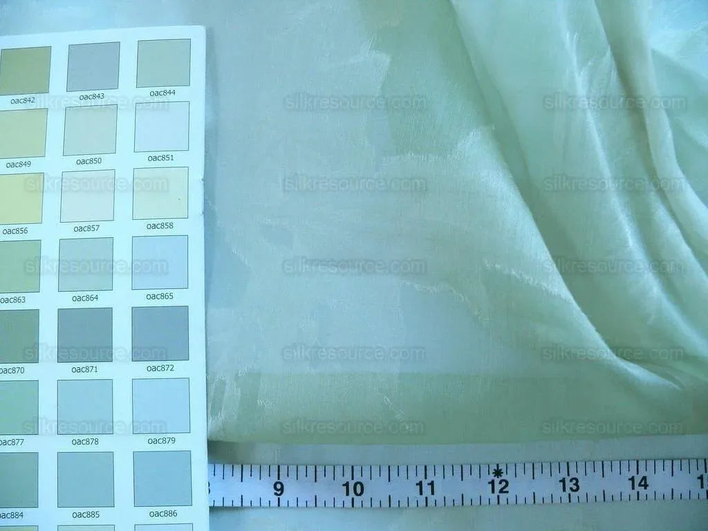 8.9y Lee Jofa Silk Organza Sheer Tropical Plant Foliage Willow