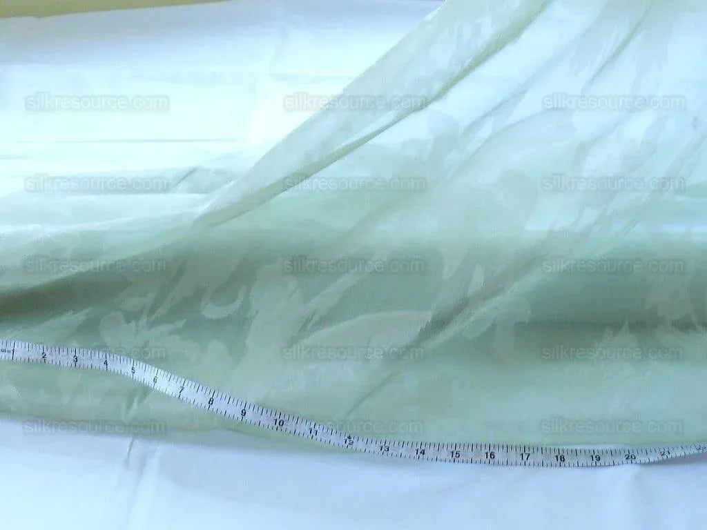 8.9y Lee Jofa Silk Organza Sheer Tropical Plant Foliage Willow