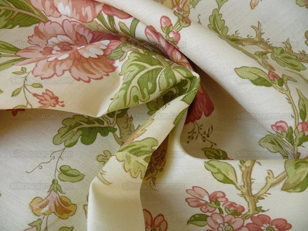 Lee Jofa Ramage Print Champagne Linen Chintz Tree Of Life MSRP USD 176/y