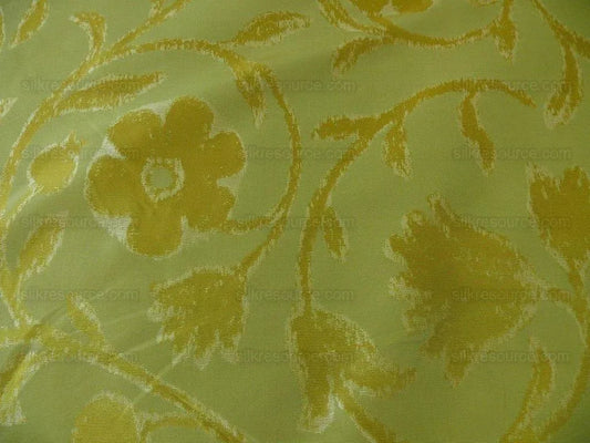 Kravet Couture Origin Chartreuse Green Gold 100%silk Lampas Reversible MSRP USD 276/Y!