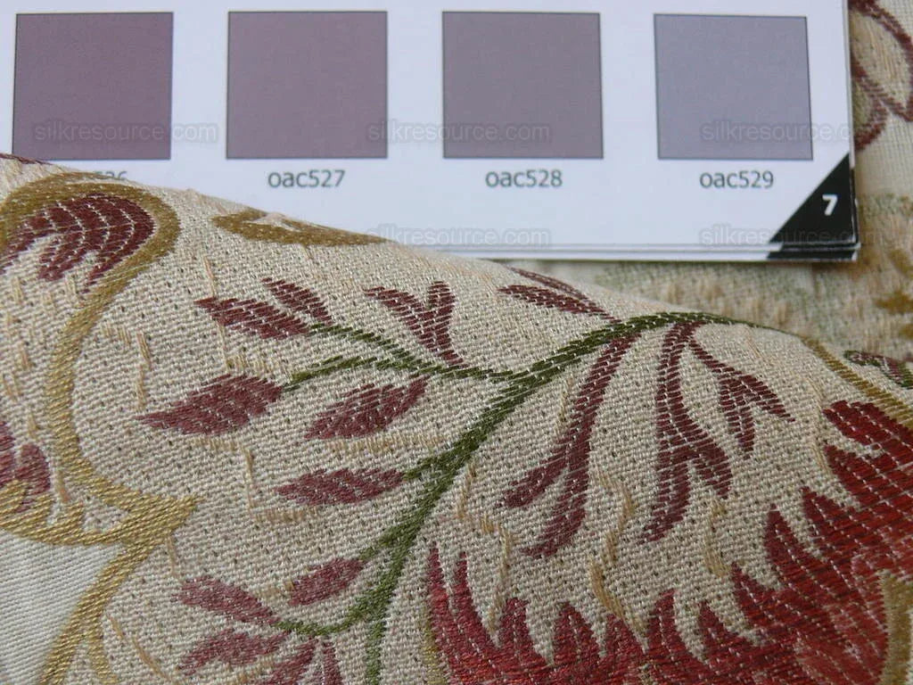 Lee Jofa Bramshill Lampas Antique Off White Red Green Jacobean Tree Of Life Cotton Viscose  MSRP USD 276/Y