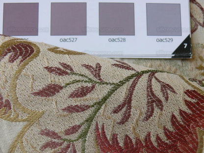 Lee Jofa Bramshill Lampas Antique Off White Red Green Jacobean Tree Of Life Cotton Viscose  MSRP USD 276/Y