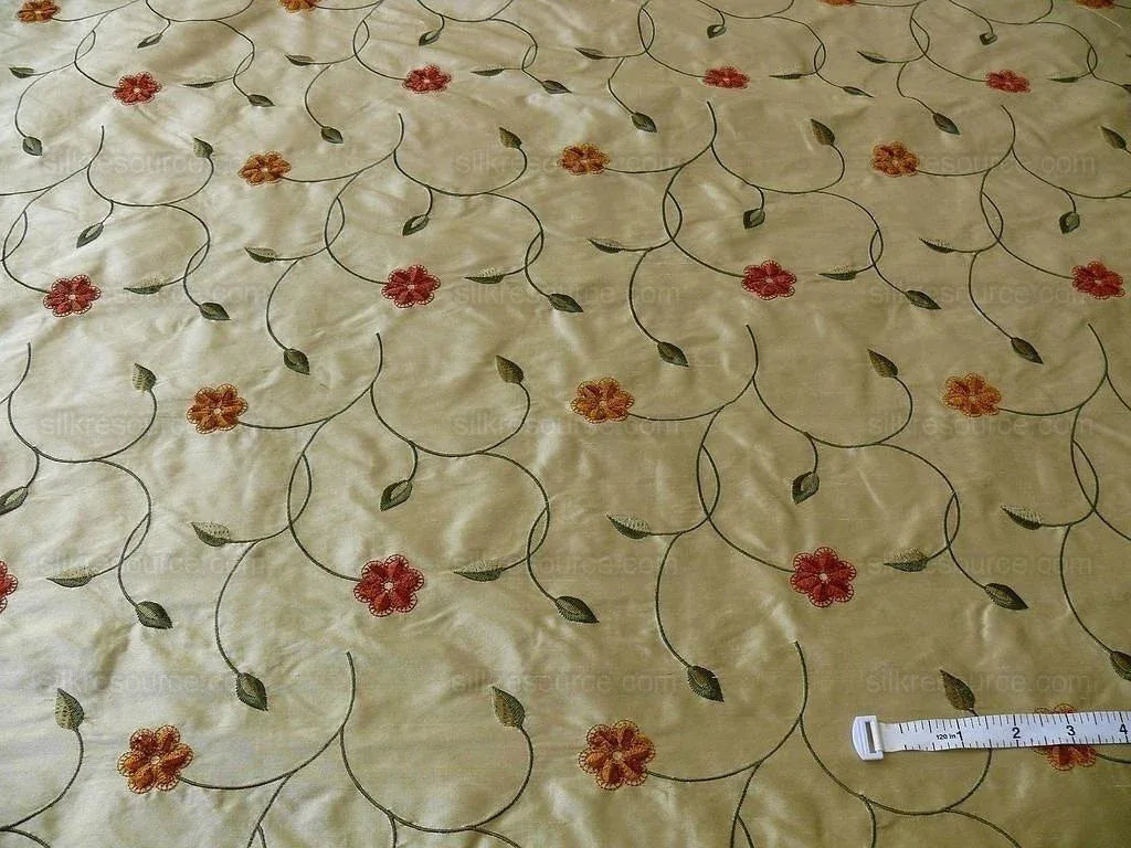 Kravet Couture Silk Embroidery Kerrville Floral.sunburst Bty Msr