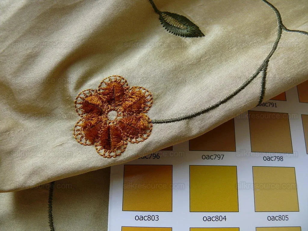 Kravet Couture Silk Embroidery Kerrville Floral.sunburst Bty Msr