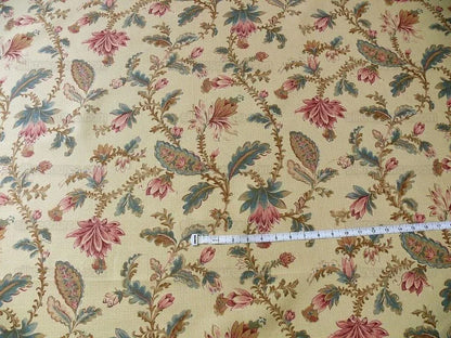 Lee Jofa "french Leaf" Linen Print Tan Sand Bty MSRP USD 136/Y!