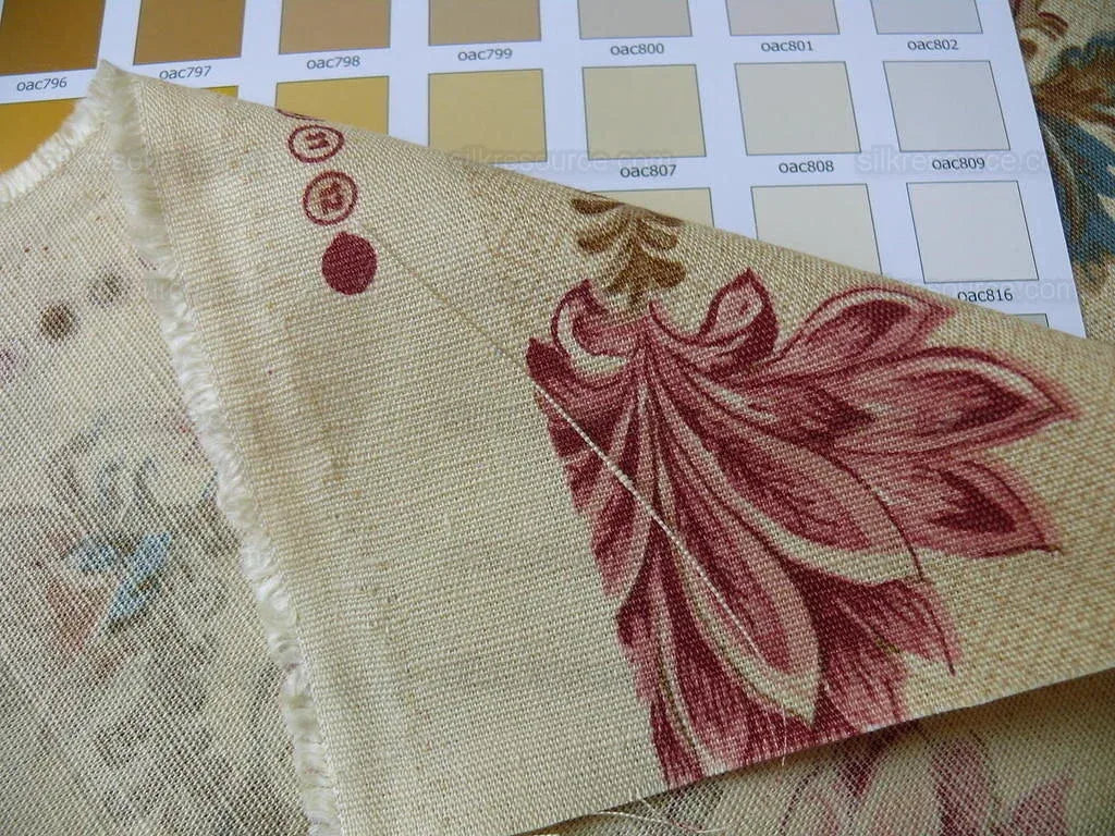 Lee Jofa "french Leaf" Linen Print Tan Sand Bty MSRP USD 136/Y!