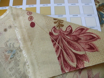 Lee Jofa "french Leaf" Linen Print Tan Sand Bty MSRP USD 136/Y!