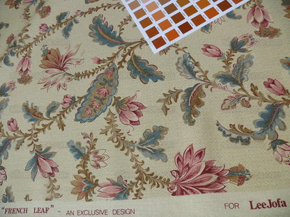 Lee Jofa "french Leaf" Linen Print Tan Sand Bty MSRP USD 136/Y!