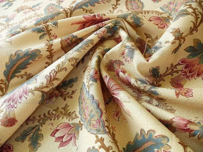 Lee Jofa "french Leaf" Linen Print Tan Sand Bty MSRP USD 136/Y!