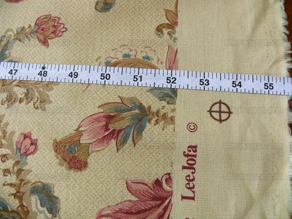 Lee Jofa "french Leaf" Linen Print Tan Sand Bty MSRP USD 136/Y!