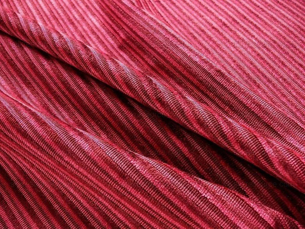 5.6Y KRAVET COUTURE VELVET MEDFIELD STRIPE MERLOT RED