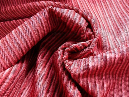 5.6y Kravet Couture Velvet Medfield Stripe Merlot Red