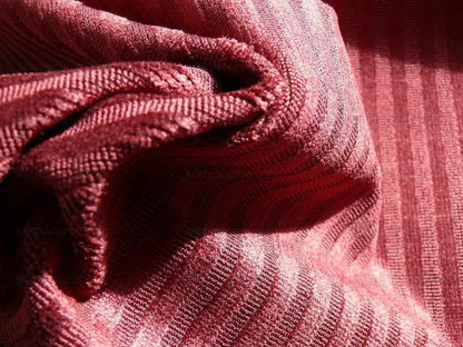 2y Kravet Couture Velvet Medfield Stripe Merlot Red Color 919