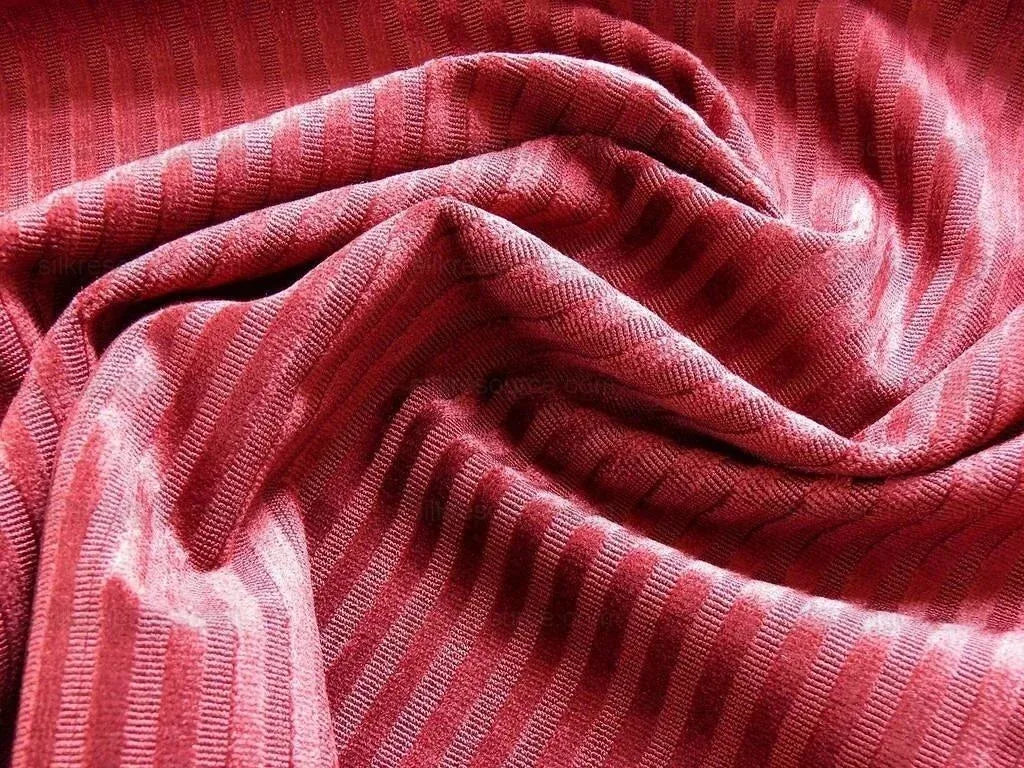 2y Kravet Couture Velvet Medfield Stripe Merlot Red Color 919