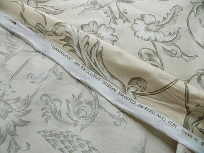 Lee Jofa Dambura Print Monkey Griffin Sandstone Grey Deer Music Toile Cotton Chintz