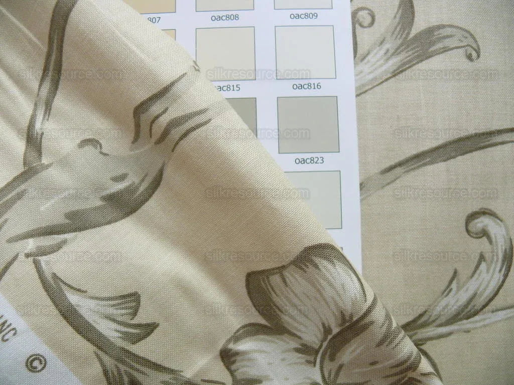 Lee Jofa Dambura Print Monkey Griffin Sandstone Grey Deer Music Toile Cotton Chintz