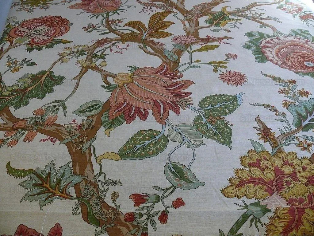 Lee Jofa Harleyford Print Huge Tree Of Life Linen Bty MSRP USD 192/Y