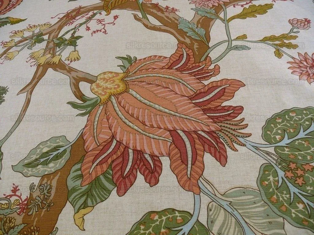 Lee Jofa Harleyford Print Huge Tree Of Life Linen Bty MSRP USD 192/Y