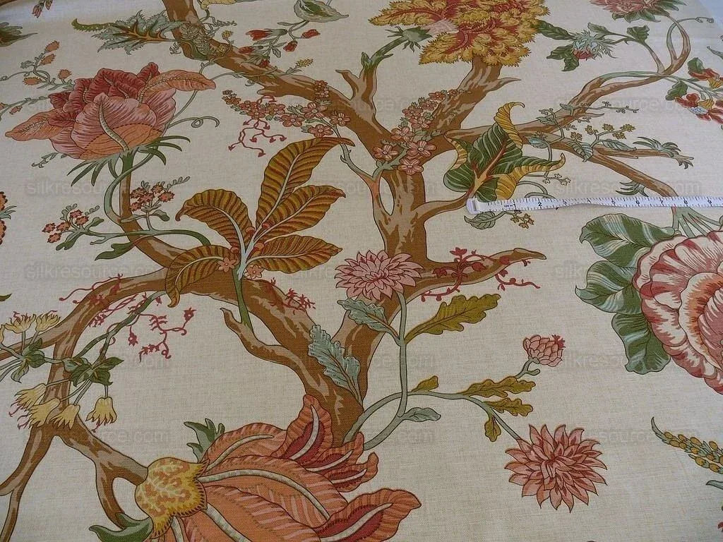 Lee Jofa Harleyford Print Huge Tree Of Life Linen Bty MSRP USD 192/Y