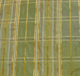 Kravet Couture 100% Silk Plaid Taffeta Satin Stripe Green "Peridot" Gold Plaid jacquard