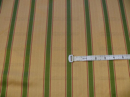 By Yard Kravet Couture Finery Strie Stripe in Gold / Fern Gold Red Green Shining Satin Stripe MSRP USD 157